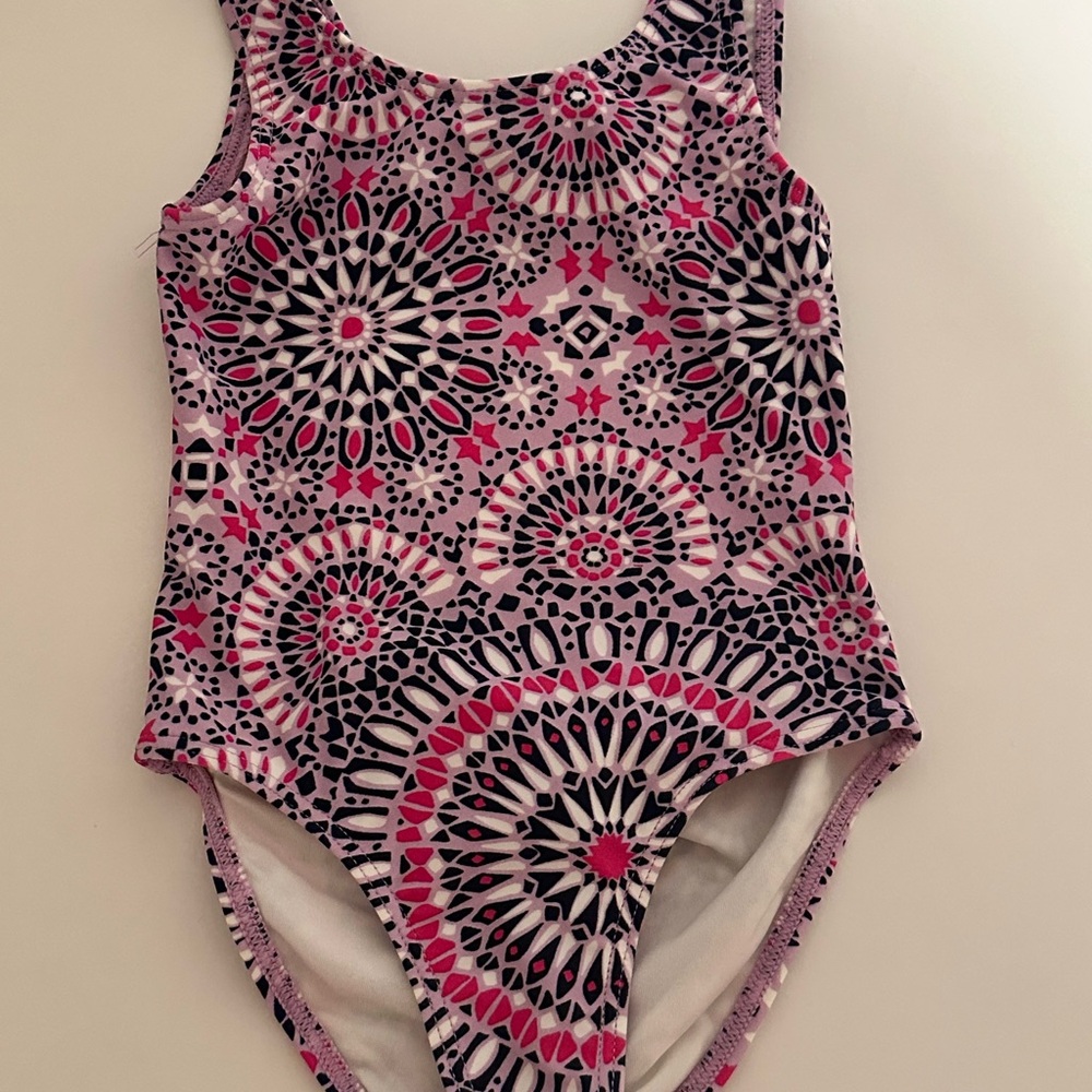 Tucker and Tate toddler Purple and Black Patterned Swimsuit 2T girls one piece